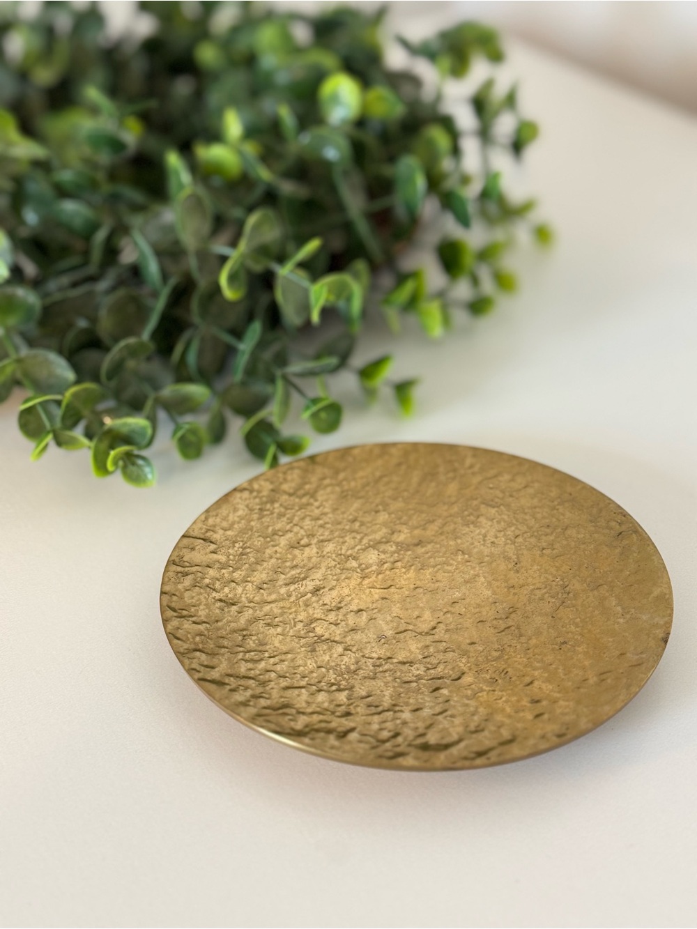 Decorative Hammered Metal Accent Plate - Gold